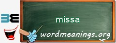 WordMeaning blackboard for missa